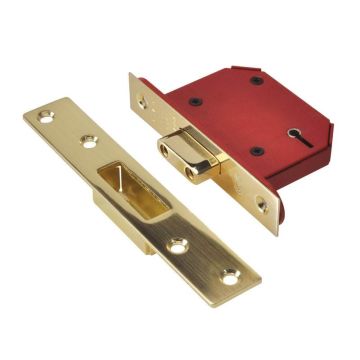 Union Strongbolt 5 Lever Deadlock BS3621 Satin Brass 76mm 2100S