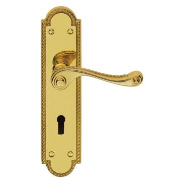 FG27 Georgian Lock Door Handle Polished Brass