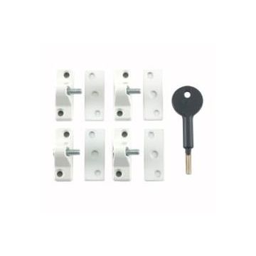 Yale 8K118 White Window Locks Card Of 4 With A Key