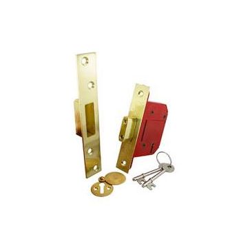 Union 2134E 5 Lever Deadlock 80mm Polished Brass BS3621