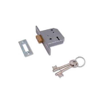 Union 2177 3 Lever Deadlock 63mm Satin Chrome