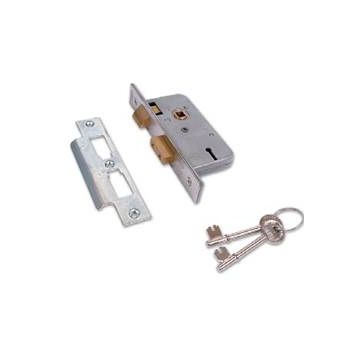 Union 2277 3 Lever Sashlock 63mm Satin Chrome