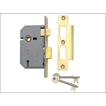 Union 2277 3 Lever Sashlock 102mm Polished Brass