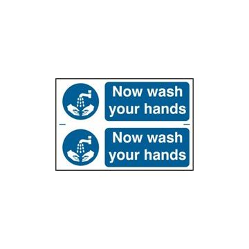 0404 Now Wash Your Hands Sign (2 Per Card)