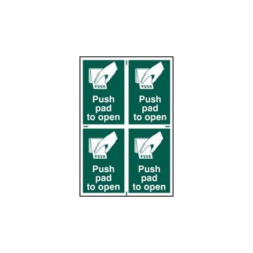 1533 Push Pad To Open Sign (Pack Of 4)