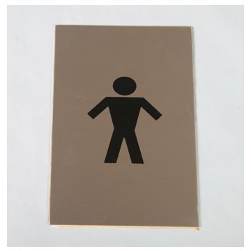 152 X 102Mm Aluminium Male Sex Symbol Self Adhesive
