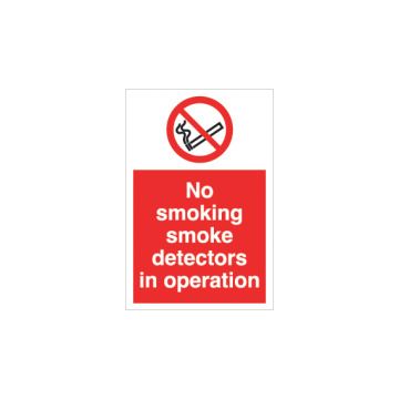 No Smoking Smoke Detectors 200Mm X 300Mm Rigid Plastic Sign