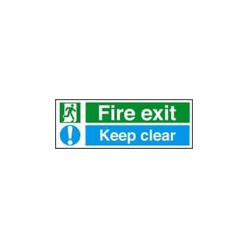 Fire Exit Keep Clear 450Mm X 200Mm Rigid Plastic Sign