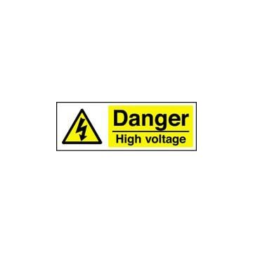 Danger High Voltage 600Mm X 200Mm Rigid Plastic Sign