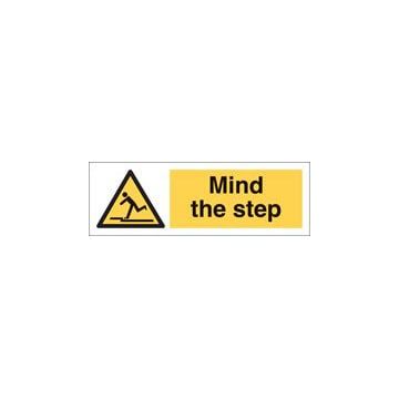 Mind The Step 300Mm X 100Mm Rigid Plastic Sign