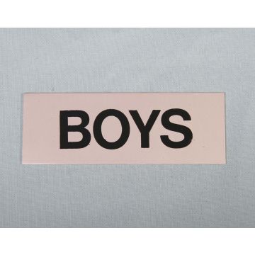100 X 40Mm Satin Aluminium 'Boys' Sign
