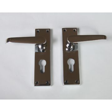 M30YCP Victorian Euro Lock Door Handle Polished Chrome
