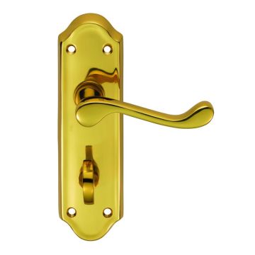 DL18WC Ashtead Bathroom Door Handle Polished Brass