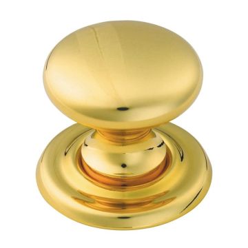 DL47/B 32mm Victorian Cupboard Door Knob Polished Brass