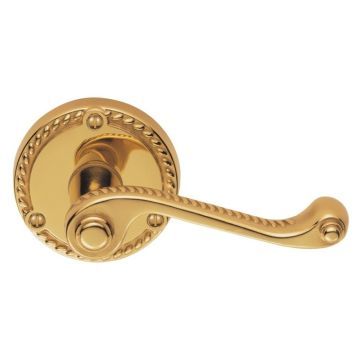 FG3 Georgian Round Rose Door Handle Polished Brass