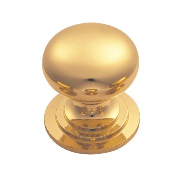 M47/C 38mm Victorian Cupboard Door Knob Polished Brass