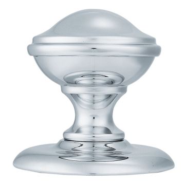M60CP Victorian Round Centre Door Knob Polished Chrome