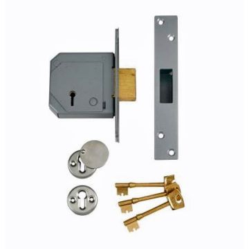 Union 3G114E 5 Lever Deadlock 67mm Satin BS3621 (Chubb At Heart)