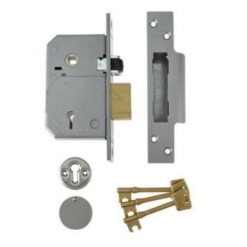 Union 3K74E 5 Lever Sashlock 80mm Satin BS3621 (Chubb At Heart)