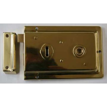 Dp701 152Mm X 100Mm Polished Brass Fluted Rim Lock