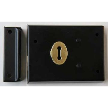 Dp703Bj 100Mm Black Japanned Rim Dead Lock