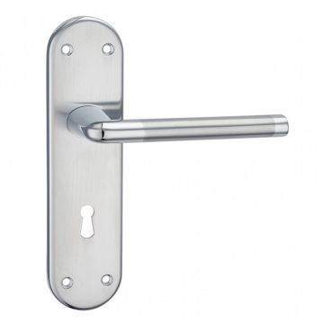 Fortessa Foko Lock Backplate Door Handle Chrome Duo