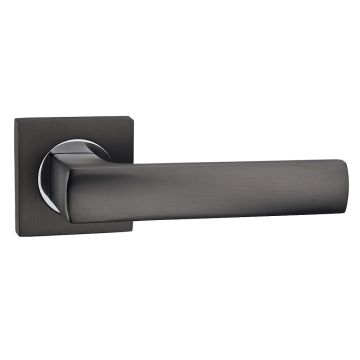 Fortessa Gotham Omega Square Rose Door Handle Gun Metal & Polished Chrome