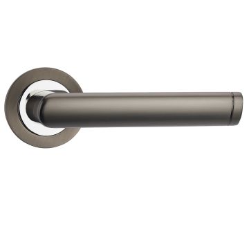 Fortessa Gotham Spectre Round Rose Door Handle Gun Metal & Polished Chrome