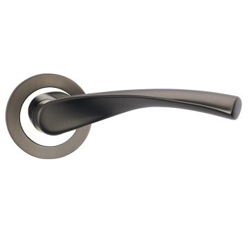 Fortessa Gotham Vadar Round Rose Door Handle Gun Metal & Polished Chrome