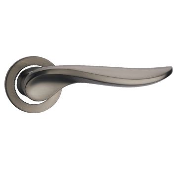Fortessa Gotham Vulcan Round Rose Door Handle Gun Metal & Polished Chrome
