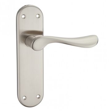 Fortessa Wave Latch Backplate Door Handle Satin Nickel