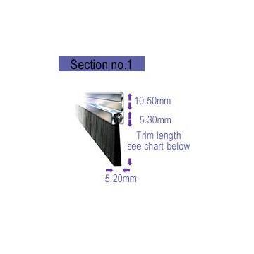 FS1/12 12mm Brush Draught Excluder 3M Length Aluminium Carrier