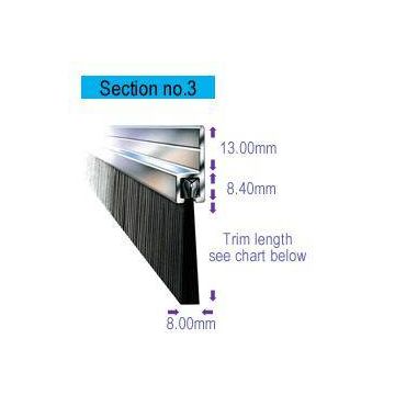 FS3/34 34mm Brush Draught Excluder 3M Length Aluminium Carrier
