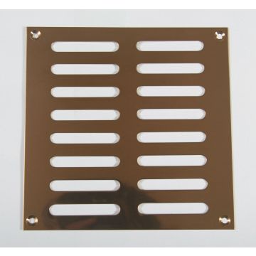 152 x 152mm Plain Slotted Vent Polished Brass HD3760