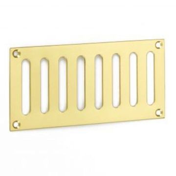 152 x 76mm Plain Slotted Vent Polished Brass HD3761