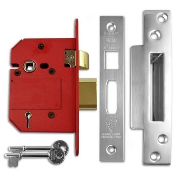 Union Strongbolt 5 Lever Sashlock BS3621 Satin Chrome 63mm 2200S