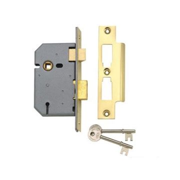 Union 2277 3 Lever Sashlock 50mm Polished Brass