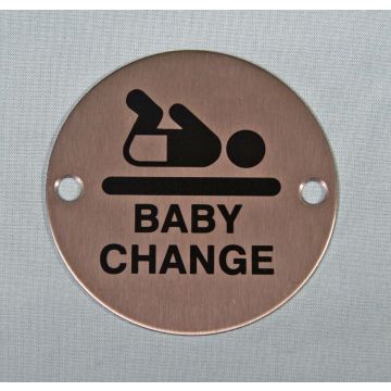 Baby Change Symbol 75Mm Satin Stainless Sign