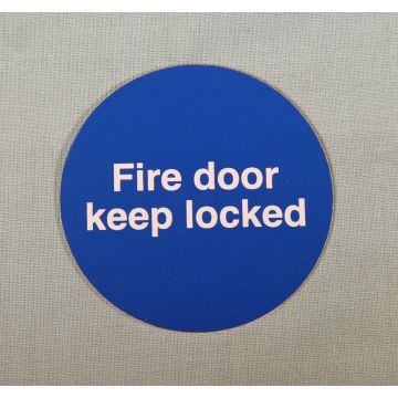 Fire Door Keep Locked 60Mm Plastic Self Adhesive Sign