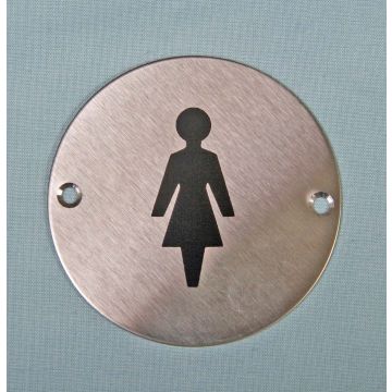 Female Symbol 75Mm Satin Stainless Sign