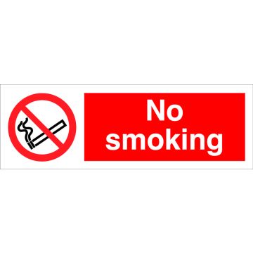 No Smoking 300Mm X 100Mm Rigid Plastic Sign