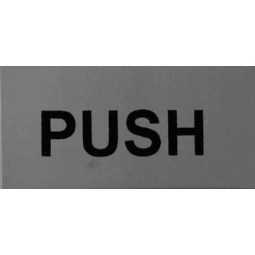 75 X 36Mm Satin Aluminium 'Push' Sign
