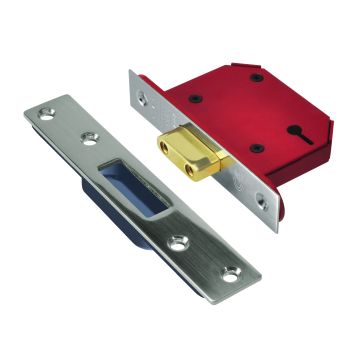 Union Strongbolt 3 Lever Deadlock Satin Stainless 76mm J2103