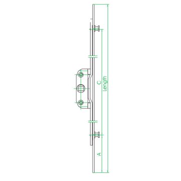 Maco ma58522sc inline 1000mm espagnolette window lock