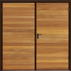 Garador Horizontal Cedar timber side hinged door