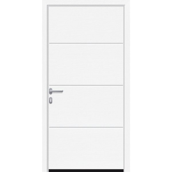 Personnel door in woodgrain white